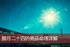 腊月二十四的男孩命理详解